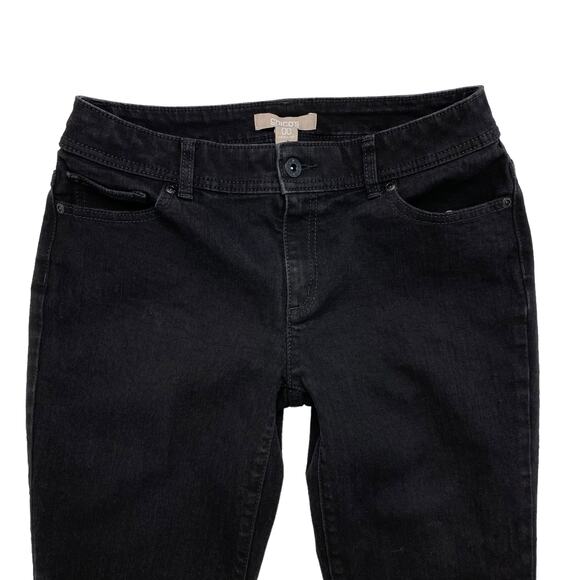 CHICOS Black Denim Straight Leg Jeans Size XS/2 (00) Regular - Picture 3 of 8
